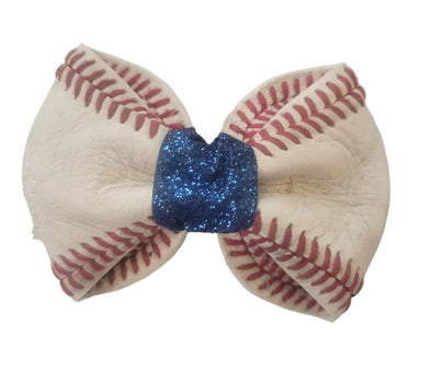 South Bend Cubs Leather Hair Bow