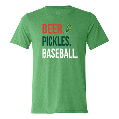Hartford Yard Goats 108 Stitches Beer Pickles Baseball Tee