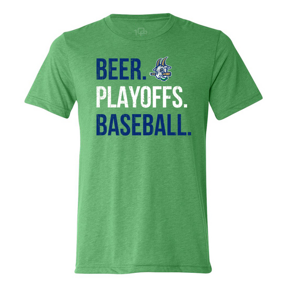 Hartford Yard Goats 108 Stitches Beer Playoffs Baseball Tee