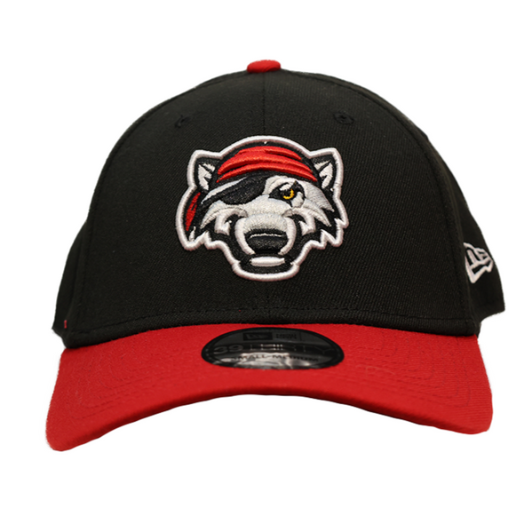 Erie SeaWolves NEC Black Alt 39Thirty Stretch-Fit Cap