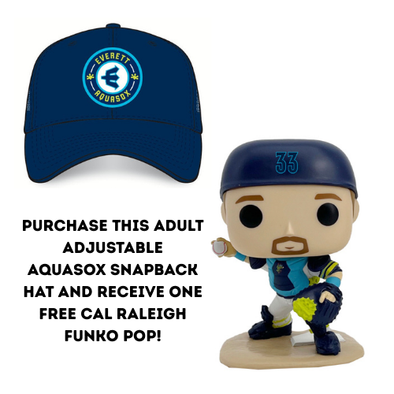 Everett AquaSox Snapback Hat (Includes FREE Cal Raleigh Funko POP!)