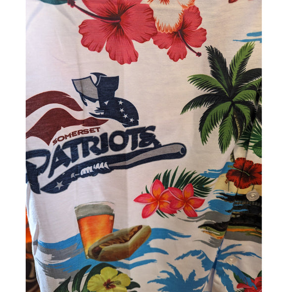 Somerset Patriots Lightweight Hawaiian Button Up Shirt