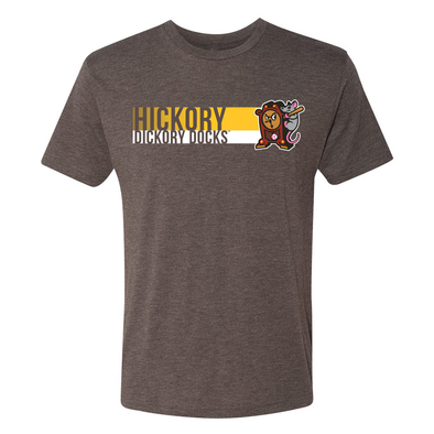 Hickory Crawdads 108 Stitches Hickory Dickory Docks Brown Fade Tee