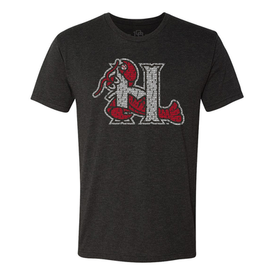 Hickory Crawdads 108 Vintage Spelled Out Black Tee