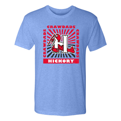 Hickory Crawdads 108 Stitches Light Blue Sunspot Tee