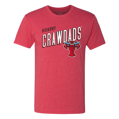 Hickory Crawdads 108 Stitches Red Tarc Merman Tee