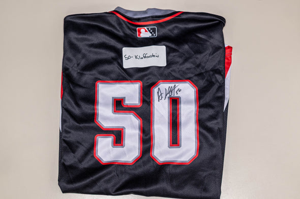 Buffalo Bisons Autographed & Game Worn Sublimated Hockey Black Jersey - Adam Kloffenstein #50 Size 48