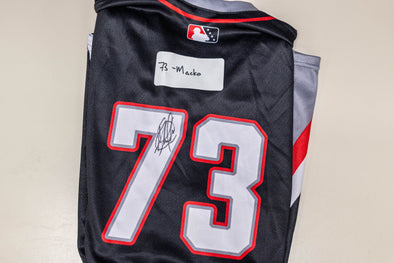 Buffalo Bisons Autographed & Game Worn Sublimated Hockey Black Jersey - Adam Macko #73 Size 46