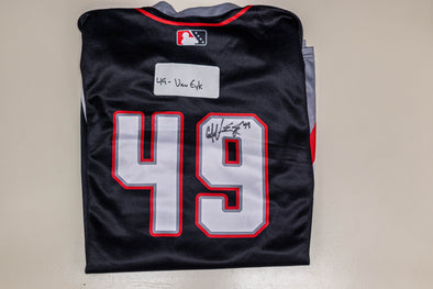 Buffalo Bisons Autographed & Game Worn Sublimated Hockey Black Jersey - CJ Van Eyk #49 Size 46