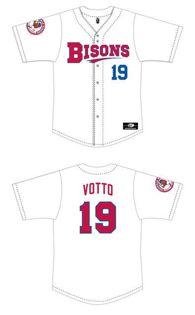PRE-ORDER Buffalo Bisons Home White Joey Votto Sublimated Replica Jersey