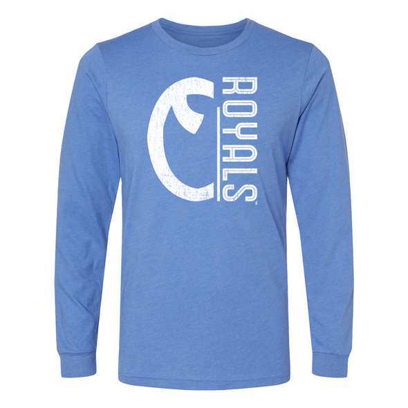 Omaha Storm Chasers 108 Stitches Men's Split Screen Omaha Royals Light Blue LS Tee