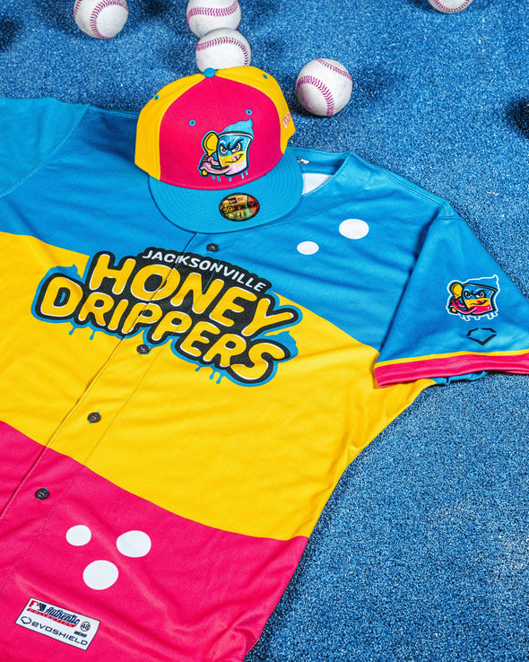 Jacksonville Jumbo Shrimp 2025 Game Worn Honey Drippers Jersey