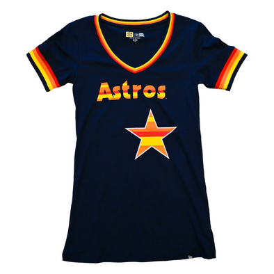 Houston Astros New Era Women's Rainbow Stripe T-shirt