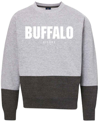 Buffalo Bisons Heather Grey Colorblock Crewneck