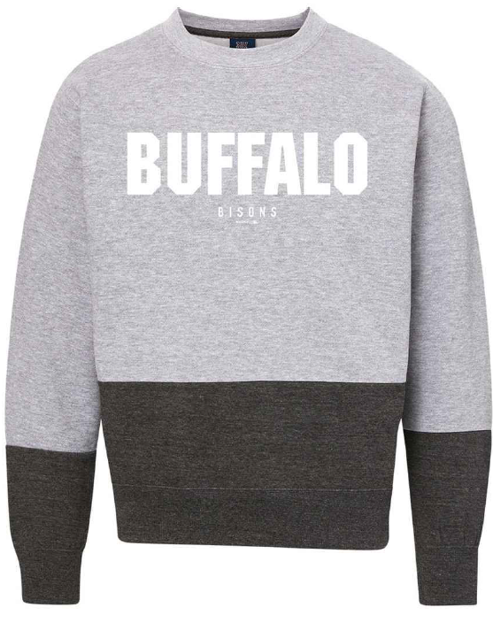 Buffalo Bisons Heather Grey Colorblock Crewneck