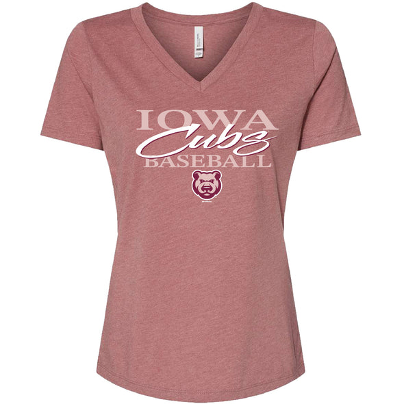 Iowa Cubs Women's Mauve V-Neck
