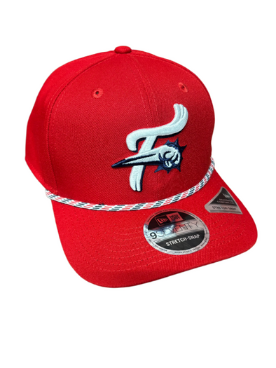 New Era stretch snap red F-Fist with rope