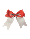 Red Hair Bow with Feathered R All Over