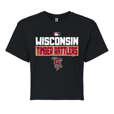 Timber Rattlers Bimm Ridder Women's Black Crop Tee