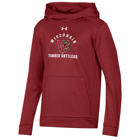 Timber Rattlers Under Armour Youth Cardinal Armour Fleece Pullover Hood