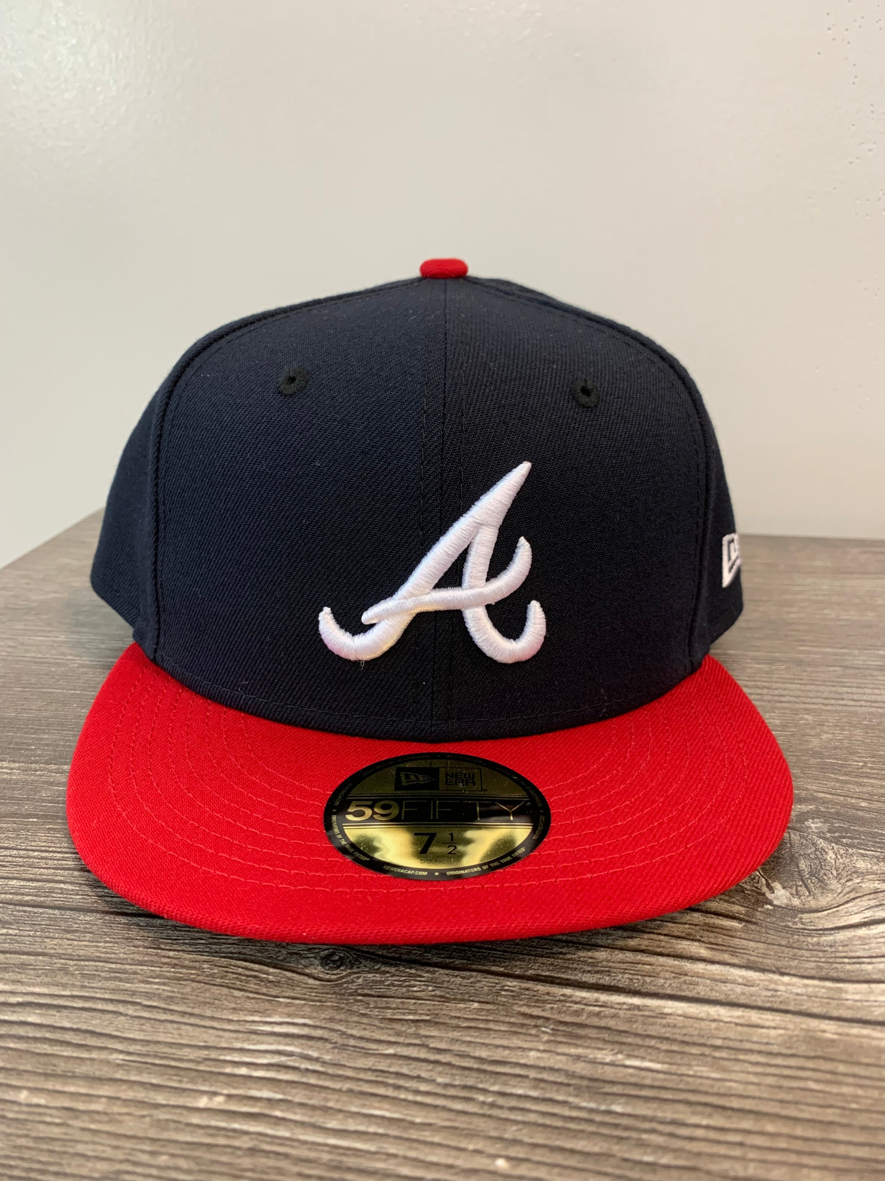 Men's Atlanta Braves New Era Navy Color Pack A-Frame 59FIFTY Fitted Hat Men's Atlanta Braves New Era Navy Color Pack A-Frame 59FIFTY Fitted Hat