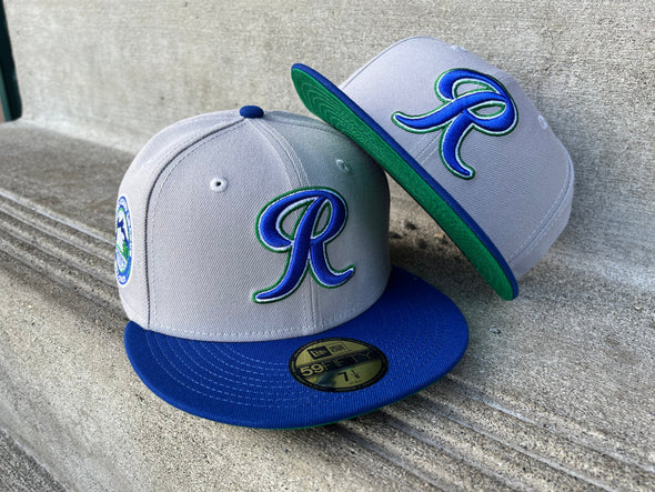 Tacoma Rainiers New Era 59Fifty Gray Royal Blue Green R Cap