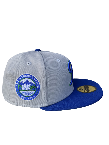 Tacoma Rainiers New Era 59Fifty Gray Royal Blue Green R Cap