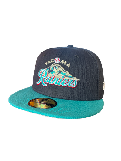 Tacoma Rainiers New Era 59Fifty Navy Teal Classic Mountain Cap