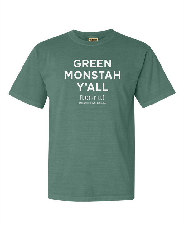 Greenville Drive Comfort Colors Green Monstah Y'all  Adult Tee