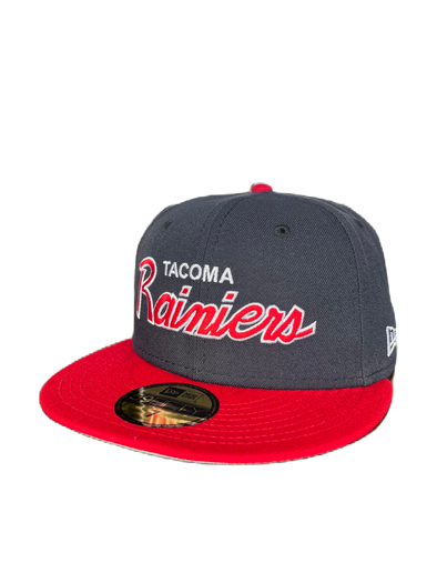 Tacoma Rainiers New Era 59Fifty Navy Red Street Script Cap