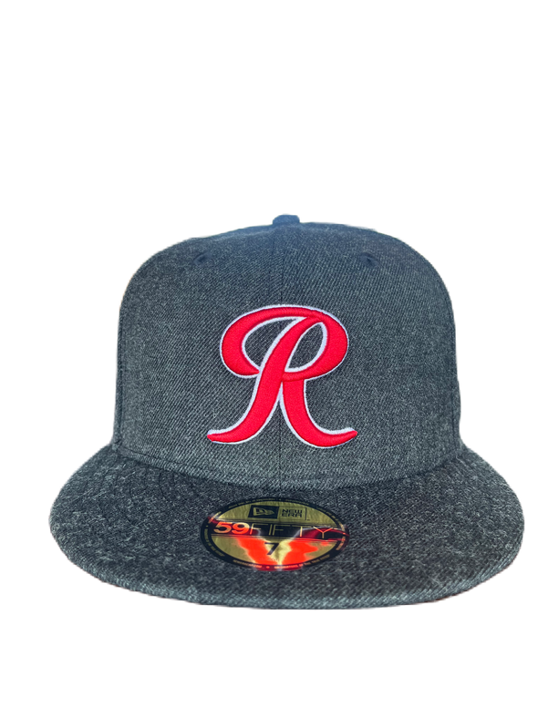 Tacoma Rainiers New Era 59Fifty Heather Black Red R Cap