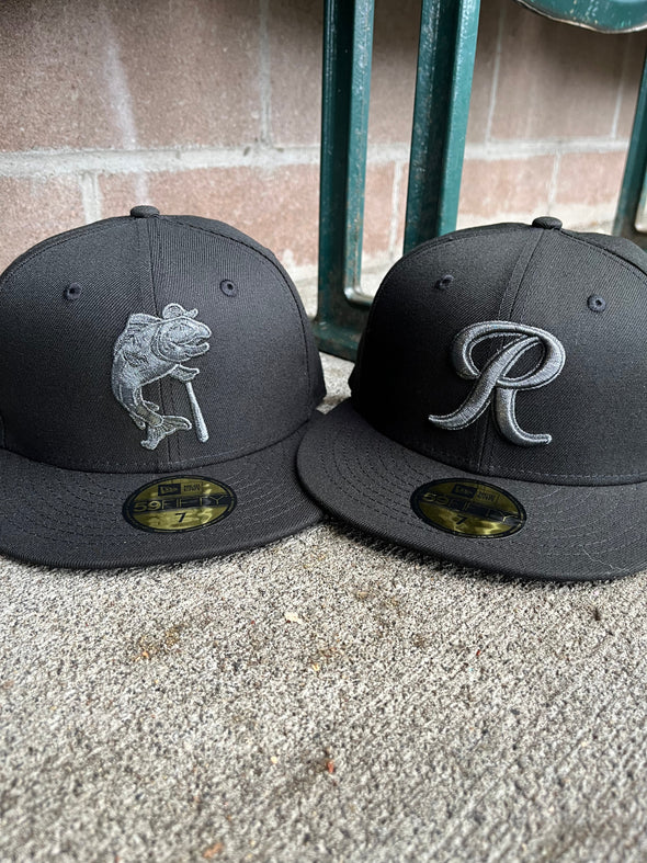 Tacoma Rainiers New Era 59Fifty Black Metallic R Cap