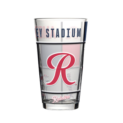 Tacoma Rainiers 16oz Quilted Stained Pint Glass