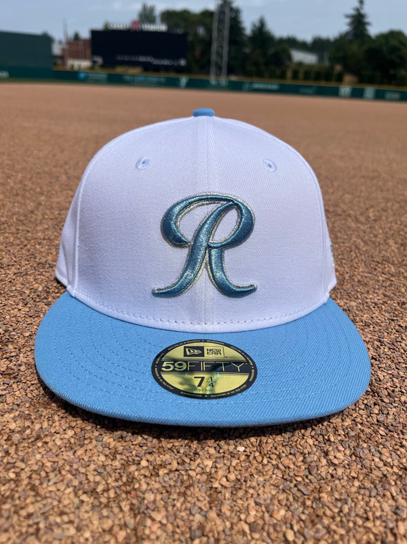 Tacoma Rainiers New Era 59Fifty White Sky Blue R Cap