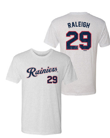 Tacoma Rainiers Youth Heather White Cal Raleigh Jersey Tee