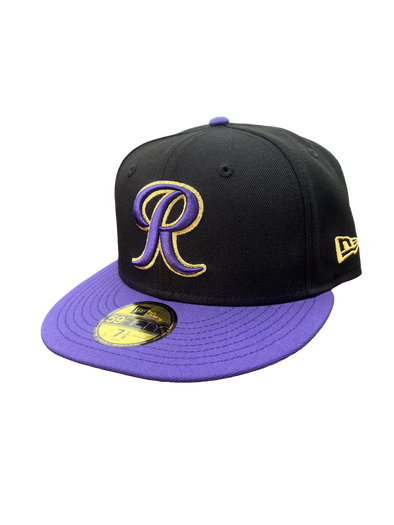 Tacoma Rainiers New Era 59Fifty Black Purple R Cap