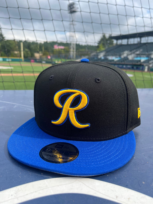 Tacoma Rainiers New Era 9Fifty Black Royal Yellow R Snapback Cap