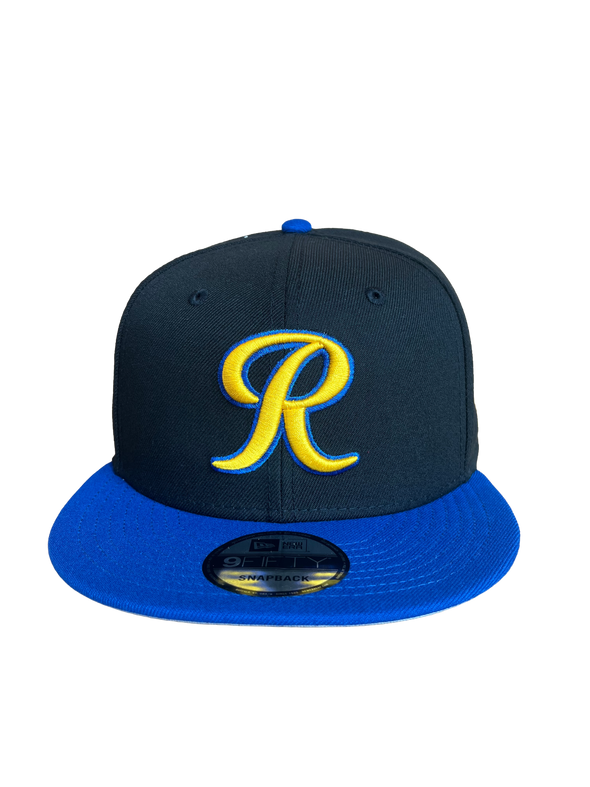 Tacoma Rainiers New Era 9Fifty Black Royal Yellow R Snapback Cap