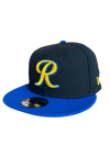 Tacoma Rainiers New Era 9Fifty Black Royal Yellow R Snapback Cap