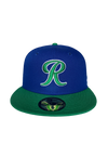 Tacoma Rainiers New Era 59Fifty Majestic Blue Green R Cap