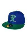 Tacoma Rainiers New Era 59Fifty Majestic Blue Green R Cap