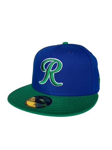 Tacoma Rainiers New Era 59Fifty Majestic Blue Green R Cap