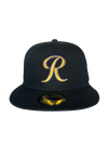 Tacoma Rainiers New Era 59Fifty Black Gold R Cap