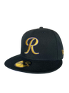 Tacoma Rainiers New Era 59Fifty Black Gold R Cap