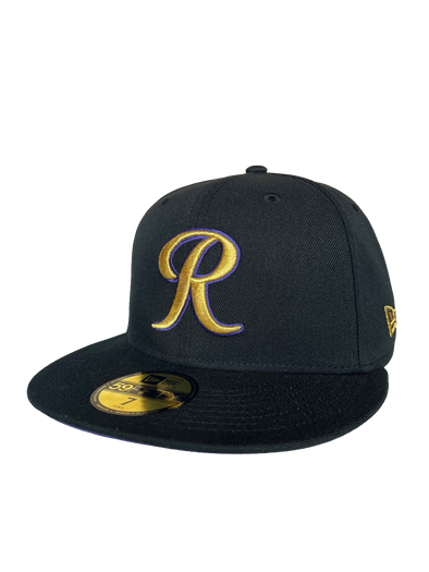 Tacoma Rainiers New Era 59Fifty Black Gold R Cap