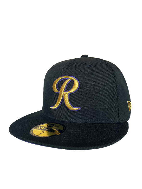 Tacoma Rainiers New Era 59Fifty Black Gold R Cap