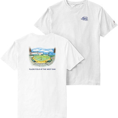 Greenville Drive League White Marquin Campbell Fluor Field Tee