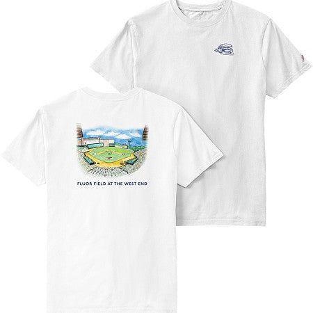 Greenville Drive League White Marquin Campbell Fluor Field Tee