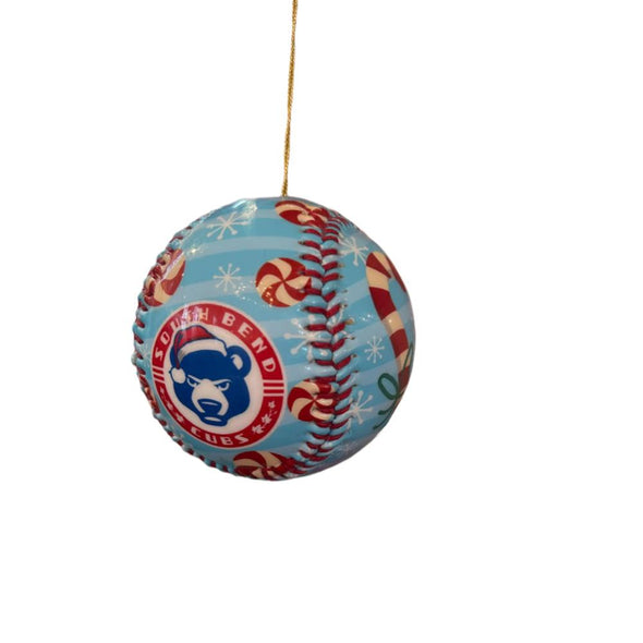 South Bend Cubs Candy Cane Holiday Ornament