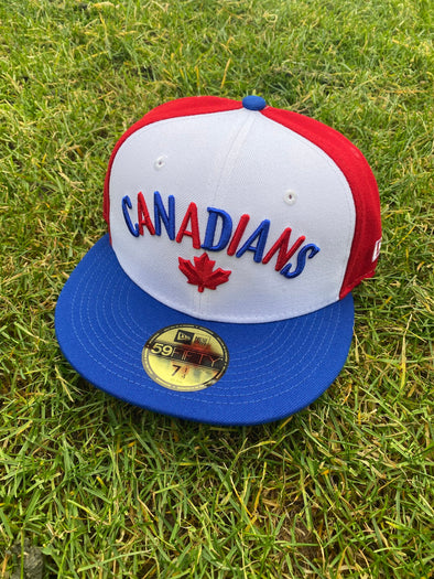 Vancouver Canadians New Era Fitted Throwback Authentic Blue White and Red